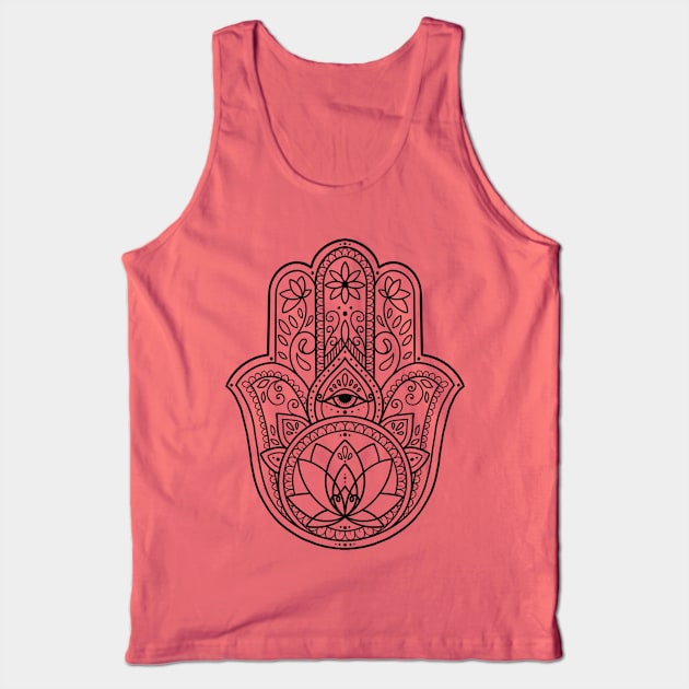 Hamsa Hand and Lotus Flower by Lorna Laine Tank Top by Lorna Laine